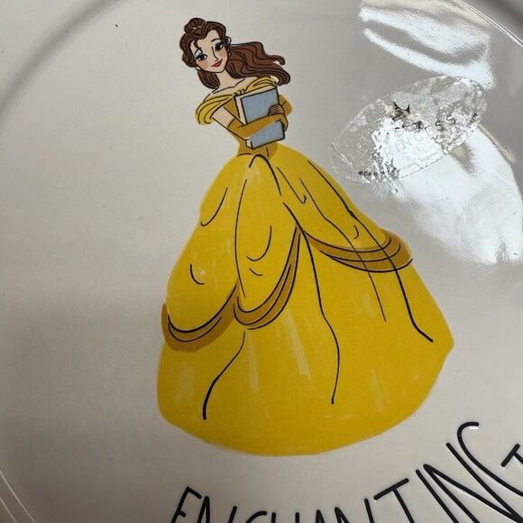 Rae Dunn Disney Princess Belle "Enchanting" Large Plate Beauty & The Beast NEW - Picture 2 of 6